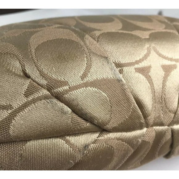 Coach Small Beige Signature Print Shoulder Bag - Picture 9 of 12